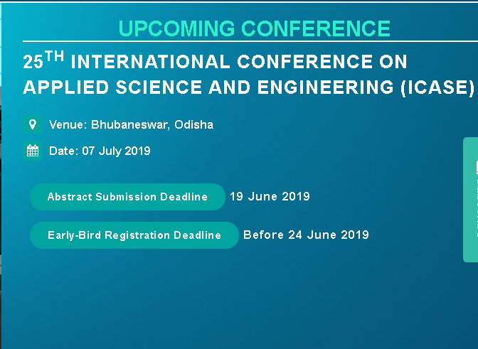 25th International Conference on Applied Science and Engineering (ICASE), Khordha, Odisha, India
