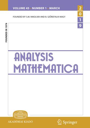 First Analysis Mathematica International Conference / 12-17 August, 2019, Budapest, Hungary