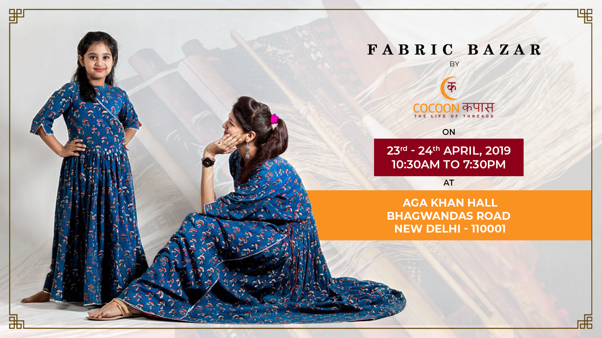 Fabric Bazar By Cocoon Kapas (23rd & 24th April, Aga Khan Hall), New Delhi, Delhi, India