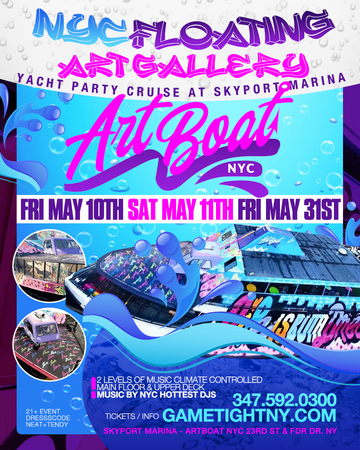 New York City Floating Art Gallery Yacht Party Cruise at Skyport Marina, New York, United States