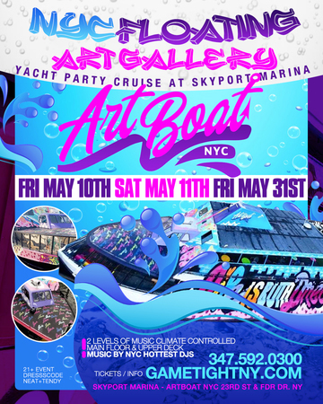 NYC Floating Art Gallery Yacht Party Cruise at Skyport Marina, New York, United States