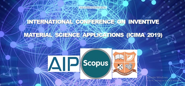 Scopus-Indexed AIP International Conference on Inventive Material Science Applications, Coimbatore, Tamil Nadu, India