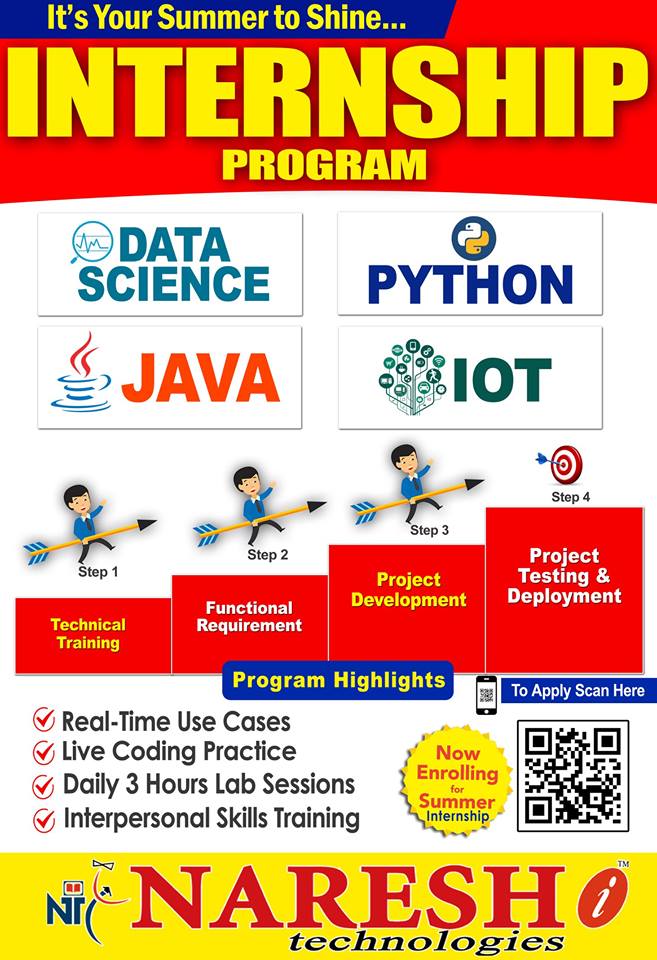 Best Summer IT Internship Training Institute In Hyderaabad-Naresh IT, Hyderabad, Telangana, India