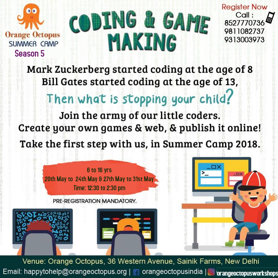 Coding & Game Making at Orange Octopus, South Delhi, Delhi, India