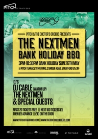 TDO Present: The Nextmen Bank Holiday BBQ @ Pitch Stratford, Sun 26th May