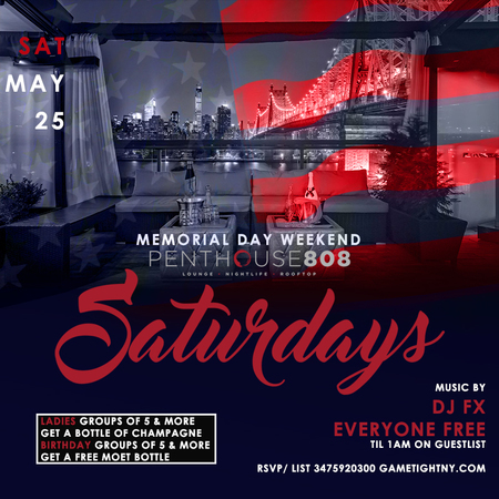Memorial Day Weekend 2019 Ravel Penthouse 808 Saturday Everyone FREE onList, Queens, New York, United States