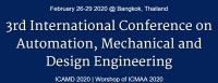 2020 The 3rd Internationalal Conference on Automation, Mechanical and Design Engineering (ICAMD 2020)