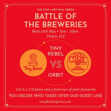 Battle of the Breweries: Tiny Rebel vs Orbit, London, United Kingdom