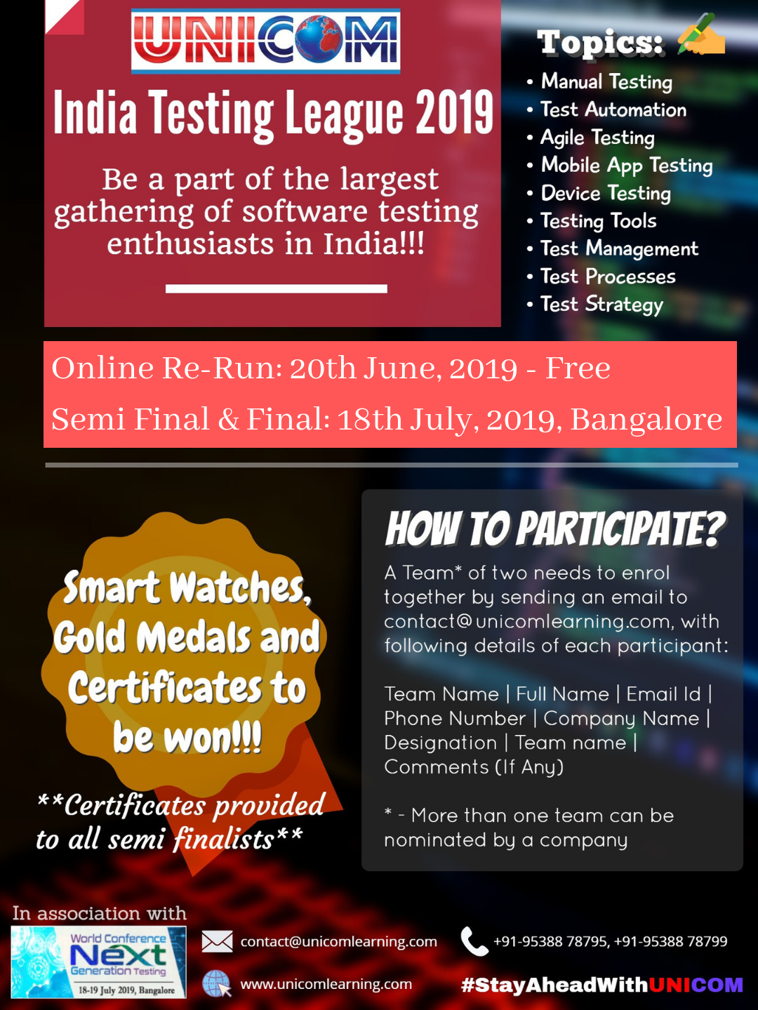 India Testing League 2019, Bangalore, Karnataka, India