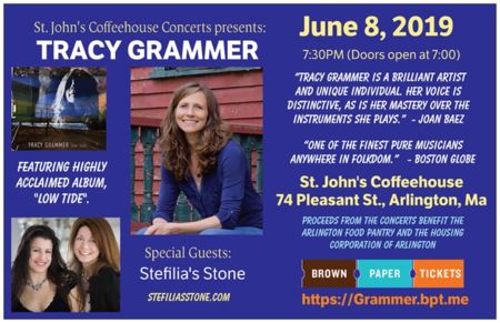 Tracy Grammer, w/ Stefilia's Stone opening, June 8, St. John's Coffeehouse, Arlington, Massachusetts, United States