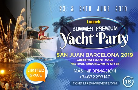 San joan festival barcelona - Day yacht beach night, Barcelona, Spain