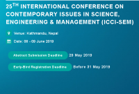 25th International Conference on Contemporary issues in Science, Engineering & Management (ICCI-SEM)