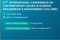 31st International Conference on Contemporary issues in Science, Engineering & Management (ICCI-SEM)