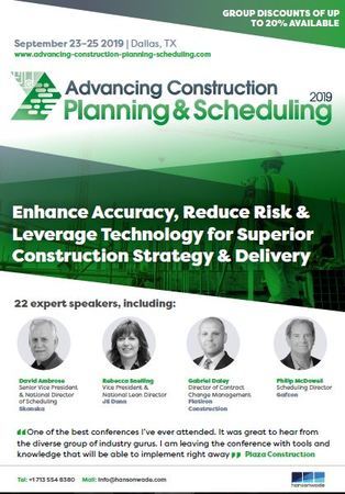Advancing Construction Planning and Scheduling 2019, Dallas, Texas, United States