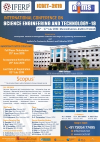 INTERNATIONAL CONFERENCE ON SCIENCE ENGINEERING AND TECHNOLOGY (ICSET-2K19)