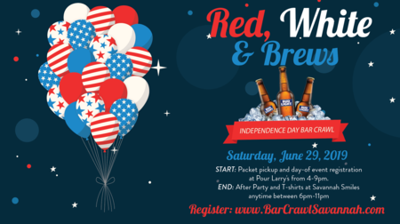 Red, White, and Brews - Independence Day Themed Bar Crawl (2019), Savannah, Georgia, United States
