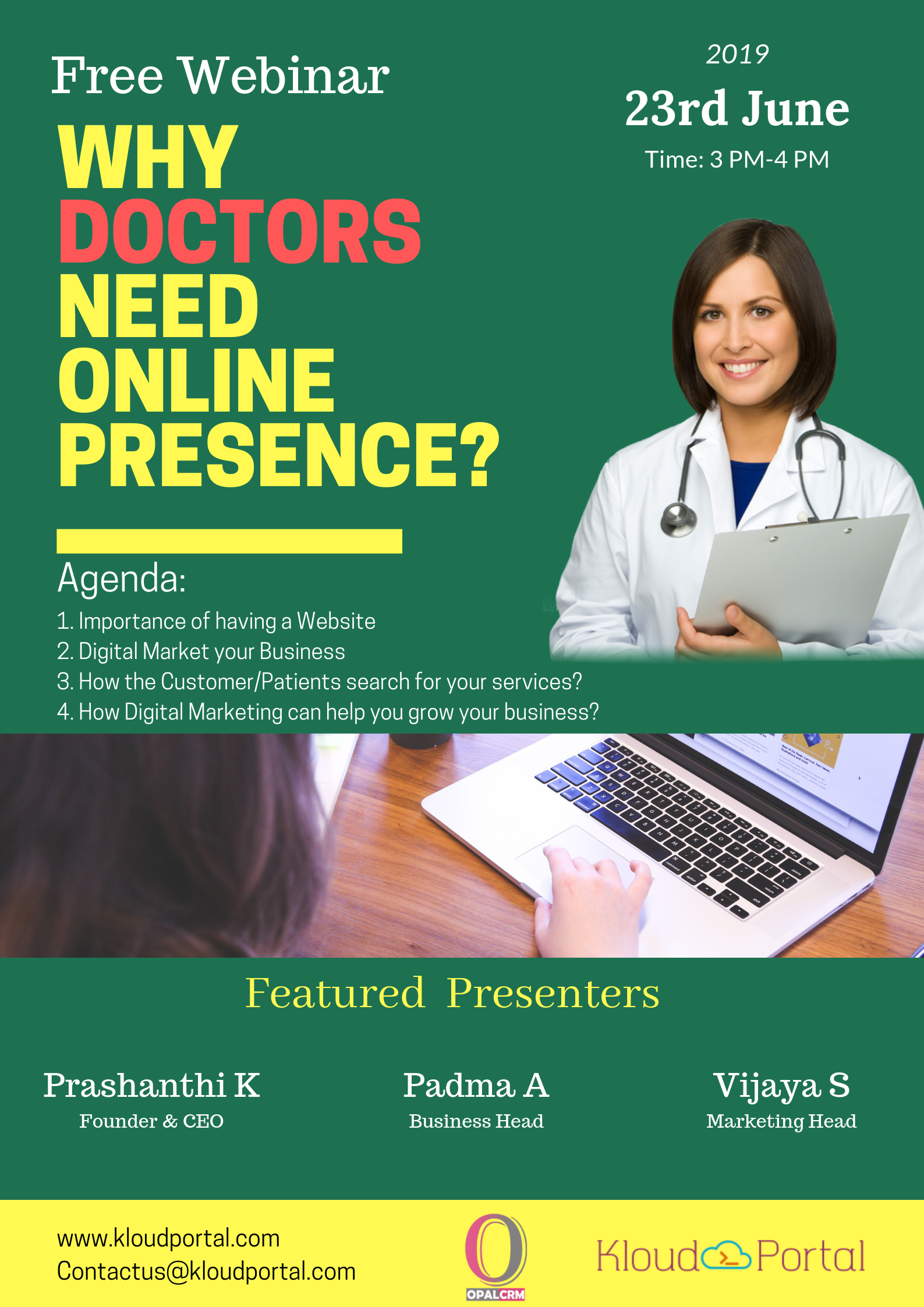 A free Webinar on Why Doctors Need Online presence, Hyderabad, Telangana, India