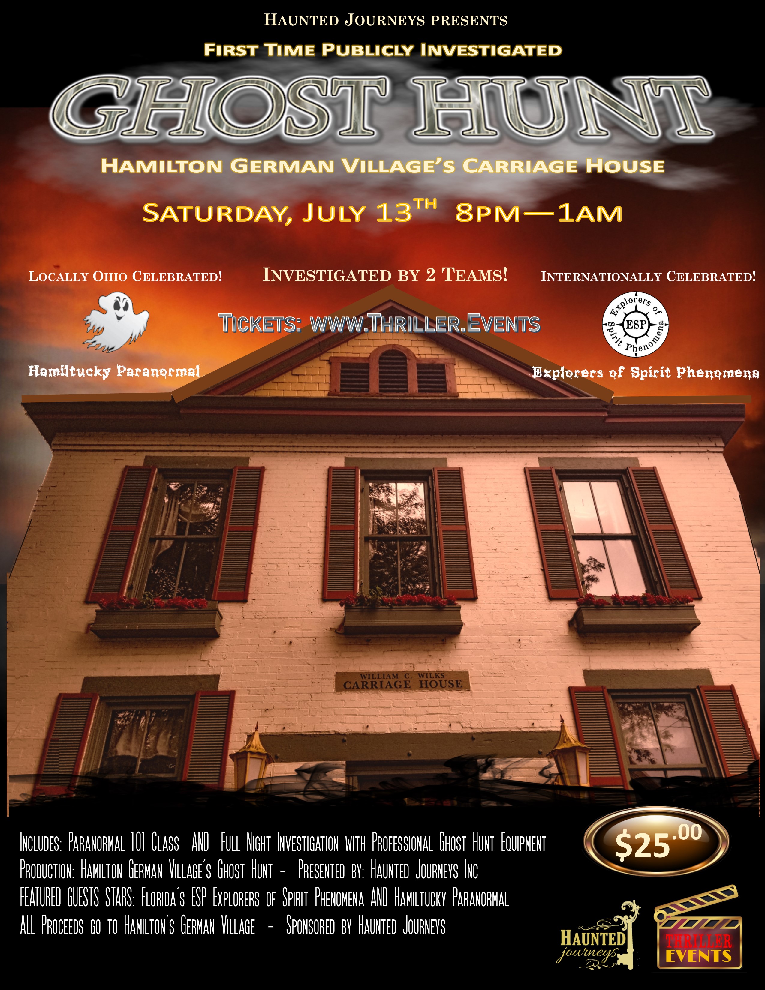 1st Ever Ghost Hunt of German Village's Carriage House, Hamilton, Ohio, United States