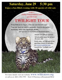 Summer 2019 Twilight Tour at EFBC's Feline Conservation Center