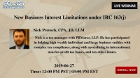 New Business Interest Limitations under IRC 163(j)