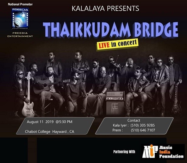 Thaikkudam Bridge Live in Concert 2019 Bay Area, Hayward, California, United States