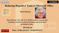 Reducing Repetitive Tasks in Microsoft Office