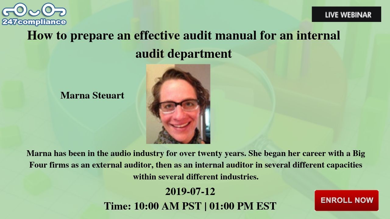 How to prepare an effective audit manual for an internal audit department, Newark, Delaware, United States