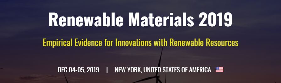 World Congress on Renewable Materials and Environmental Engineering, New York, United States