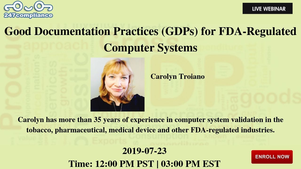 Good Documentation Practices (GDPs) for FDA-Regulated Computer Systems, Newark, Delaware, United States