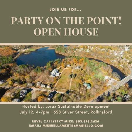7/12 - Party on the Point! Unveiling of river-front high-performance homes, Rollinsford, New Hampshire, United States