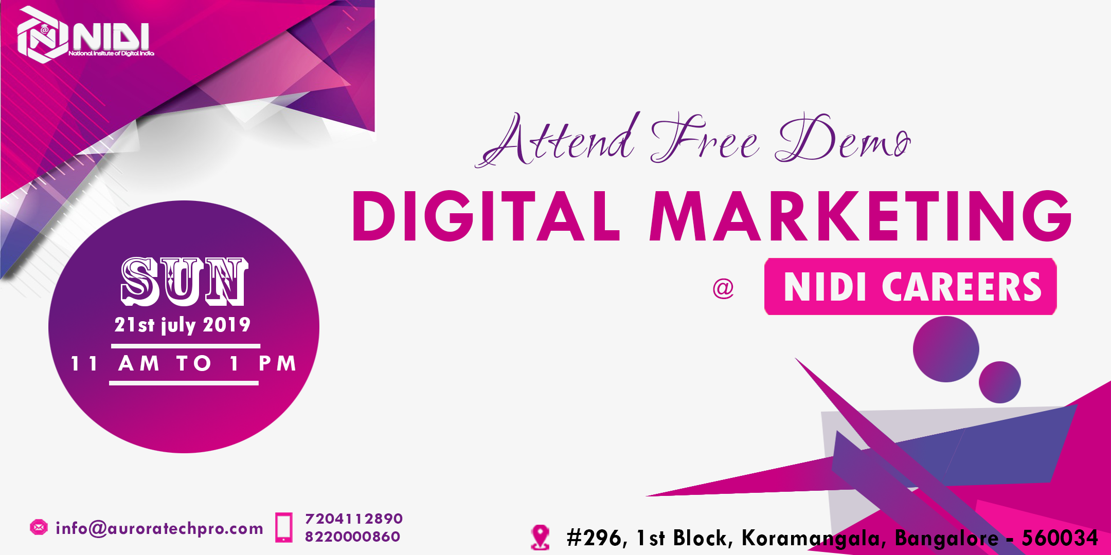 Free Demo on Advanced Digital Marketing, Bangalore, Karnataka, India