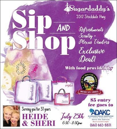ip and Shop on July 25 at Sugardaddy's Women's Boutique, Bakersfield, California, United States