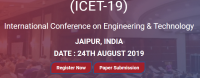 International Conference on Engineering & Technology (ICET-19)