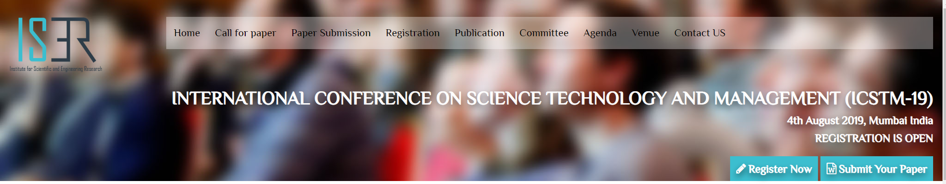 INTERNATIONAL CONFERENCE ON SCIENCE TECHNOLOGY AND MANAGEMENT (ICSTM-19), Mumbai, Maharashtra, India