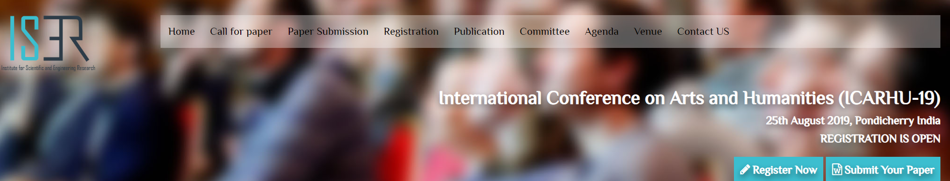International Conference on Arts and Humanities (ICARHU-19), Pondicherry, Tamil Nadu, India