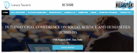 INTERNATIONAL CONFERENCE ON SOCIAL SCIENCE AND HUMANITIES (ICSSH-19)