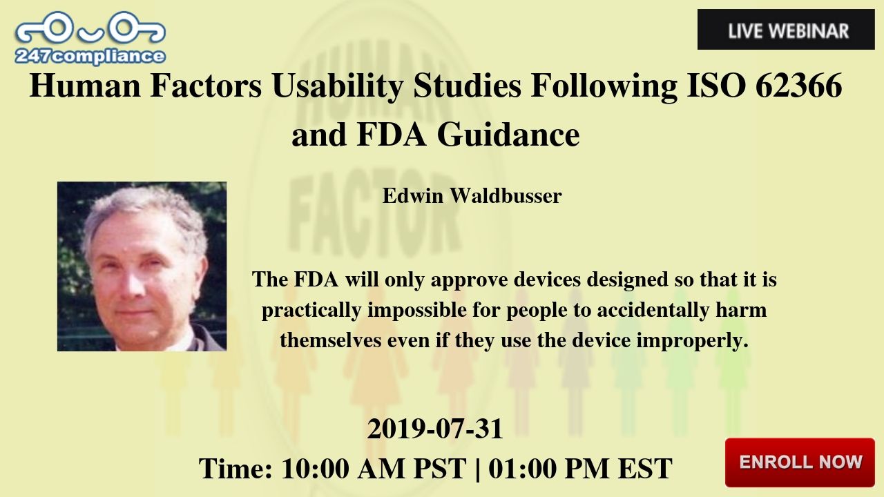Human Factors Usability Studies Following ISO 62366 and FDA Guidance, Newark, Delaware, United States