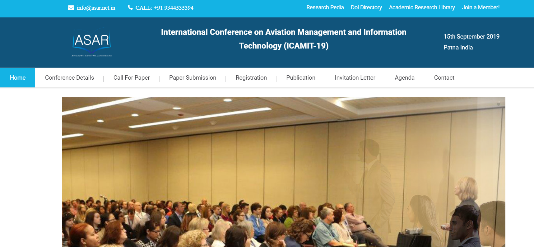 International Conference on Aviation Management and Information Technology (ICAMIT-19), Patna, Bihar, India