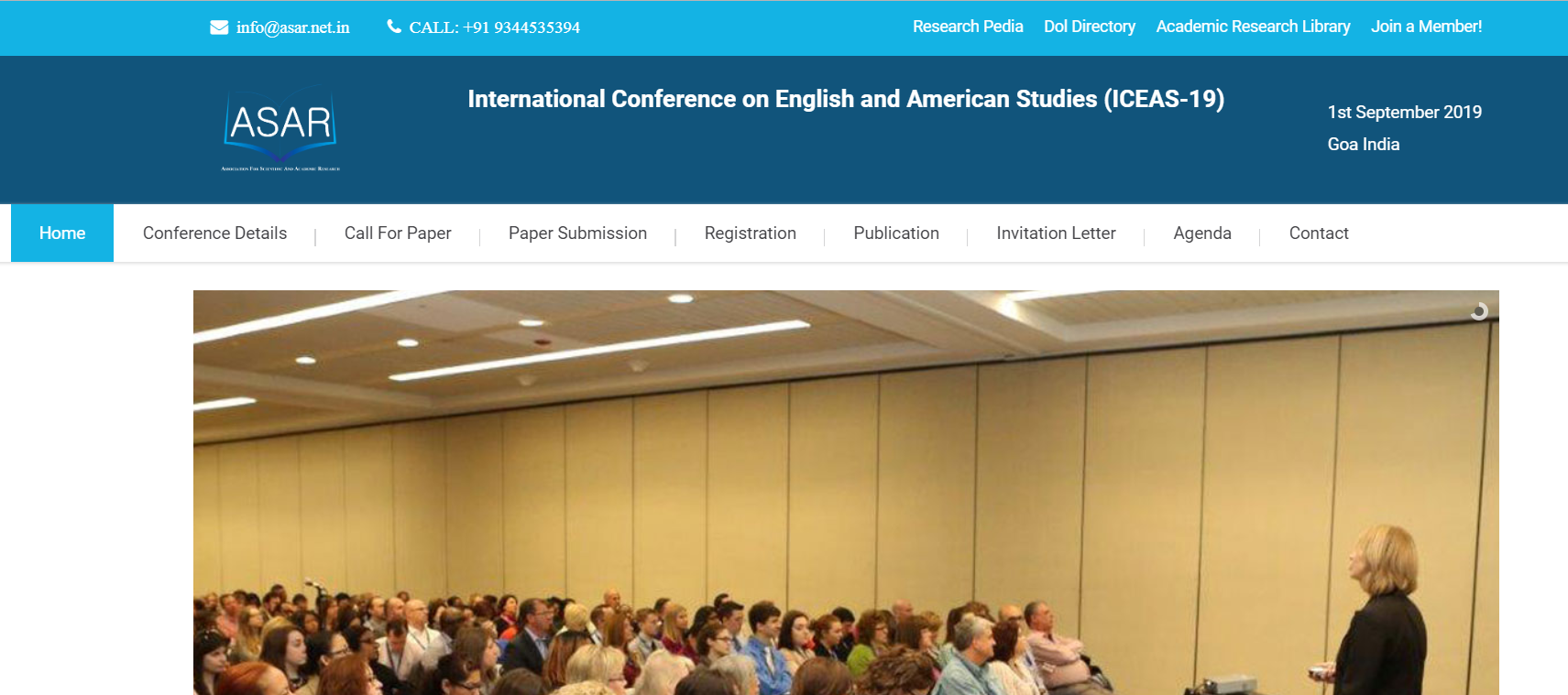 International Conference on English and American Studies (ICEAS-19), Goa, Karnataka, India