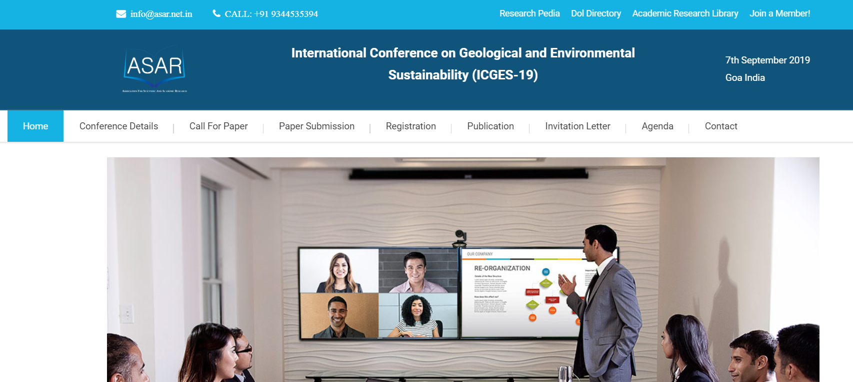 International Conference on Geological and Environmental Sustainability (ICGES-19), Goa, Maharashtra, India