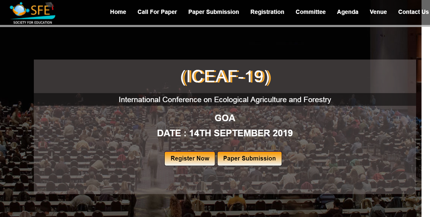 International Conference on Ecological Agriculture and Forestry (ICEAF-19), Goa, Maharashtra, India