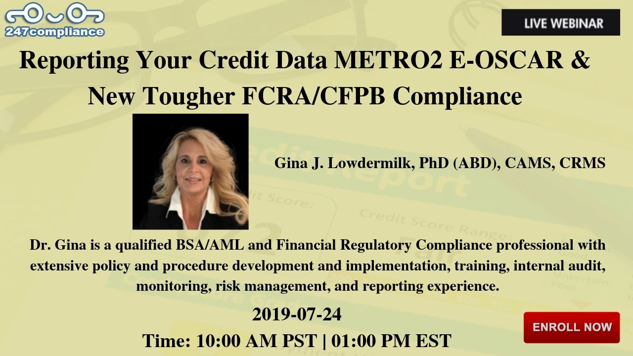 Reporting Your Credit Data METRO2 E-OSCAR & New Tougher FCRA/CFPB Compliance, Newark, Delaware, United States