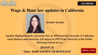 Wage & Hour law updates in California