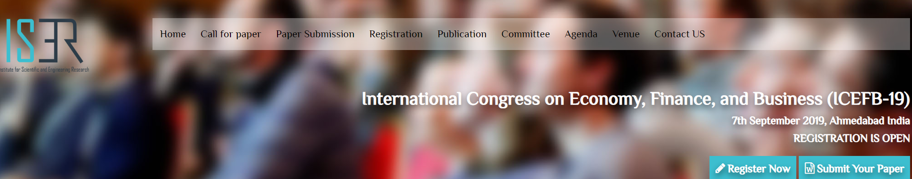 International Congress on Economy, Finance, and Business	(ICEFB-19), Ahmedabad, Gujarat, India