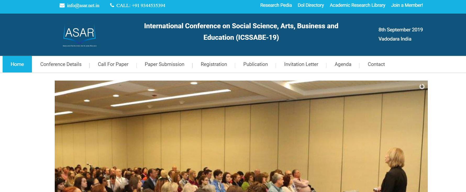 International Conference on Social Science, Arts, Business and Education (ICSSABE-19), Vadodara, Gujarat, India