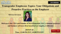 Transgender Employees Topics: Your Obligations and Proactive Practices as the Employer