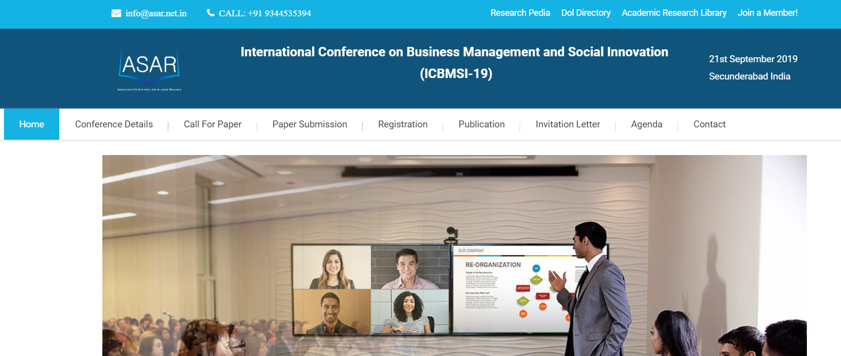 International Conference on Business Management and Social Innovation  (ICBMSI-19), Secunderabad, Telangana, India