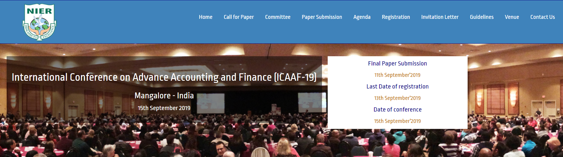 International Conference on Advance Accounting and Finance (ICAAF-19), Mangalore, Karnataka, India