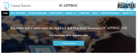 International Conference on Applied and Practical Sciences (ICAPPRSC-19)