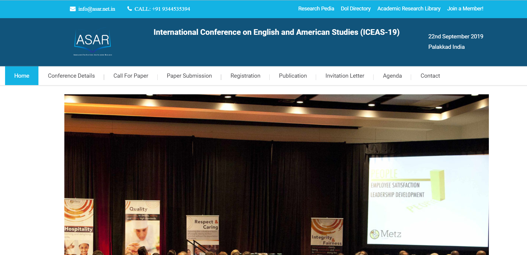 International Conference on English and American Studies (ICEAS-19), Palakkad, Kerala, India